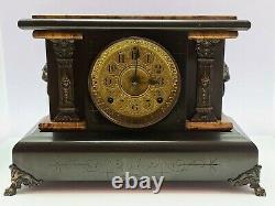 Antique Working 1880 SETH THOMAS Fancy Victorian Adamantine Mantel Shelf Clock