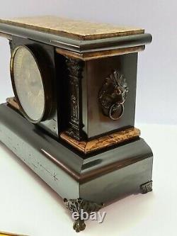Antique Working 1880 SETH THOMAS Fancy Victorian Adamantine Mantel Shelf Clock