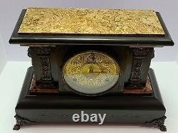 Antique Working 1880 SETH THOMAS Fancy Victorian Adamantine Mantel Shelf Clock