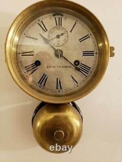 Antique Working 1880's SETH THOMAS Brass Bottom Bell Ship's Bell Ship Wall Clock