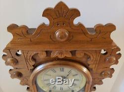 Antique Working 1888 SETH THOMAS Carthage City Series Walnut Parlor Clock