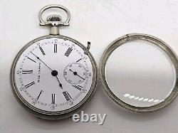 Antique Working 1907 SETH THOMAS Ladies Nickel Silver Deco Pocket Watch 6s