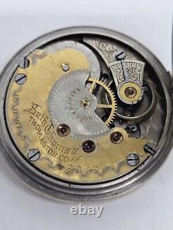 Antique Working 1907 SETH THOMAS Ladies Nickel Silver Deco Pocket Watch 6s