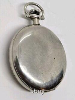 Antique Working 1907 SETH THOMAS Ladies Nickel Silver Deco Pocket Watch 6s