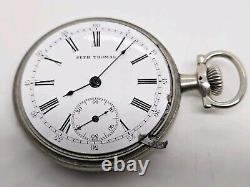 Antique Working 1907 SETH THOMAS Ladies Nickel Silver Deco Pocket Watch 6s