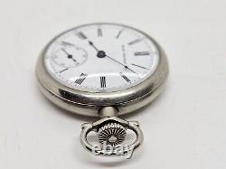 Antique Working 1907 SETH THOMAS Ladies Nickel Silver Deco Pocket Watch 6s