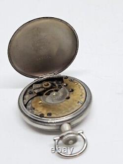 Antique Working 1907 SETH THOMAS Ladies Nickel Silver Deco Pocket Watch 6s