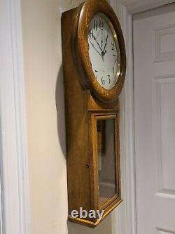 Antique Working 1925 SETH THOMAS Regulator No. 2 Weight Driven Oak Wall Clock