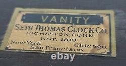 Antique Working 1927 SETH THOMAS'Vanity' Shaving Mirror Style Mantel Clock 4J