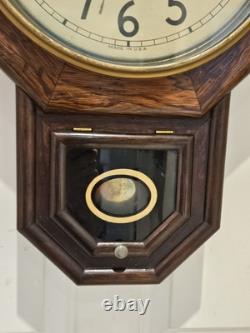 Antique Working 19th C. SETH THOMAS Octagon Drop School Regulator Wall Clock