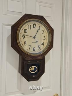 Antique Working 19th C. SETH THOMAS Octagon Drop School Regulator Wall Clock