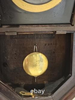 Antique Working 19th C. SETH THOMAS Octagon Drop School Regulator Wall Clock
