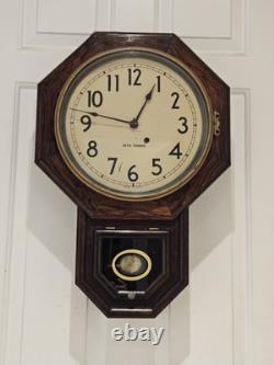 Antique Working 19th C. SETH THOMAS Octagon Drop School Regulator Wall Clock