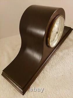 Antique Working SETH THOMAS Art Deco Tambour Humpback Mantel Shelf Clock 120 Mvt