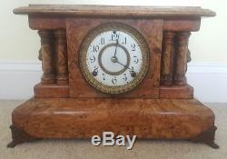Antique Working SETH THOMAS Fancy Victorian Adamantine Mantel Shelf Clock c. 1880