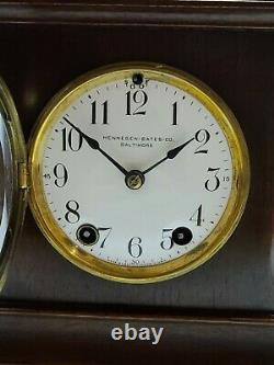 Antique Working SETH THOMAS'Hennigan Bates Co.' Mahogany Mantel Shelf Clock