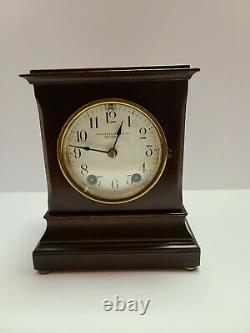 Antique Working SETH THOMAS'Hennigan Bates Co.' Mahogany Mantel Shelf Clock