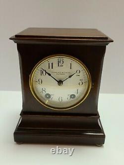 Antique Working SETH THOMAS'Hennigan Bates Co.' Mahogany Mantel Shelf Clock