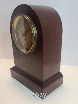Antique Working SETH THOMAS Mahogany Dome Top 8 Day'Time & Strike' Mantel Clock