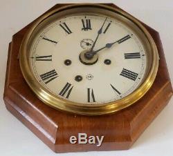 Antique Working SETH THOMAS Marine Lever Gallery Ships Wall Clock with Alarm