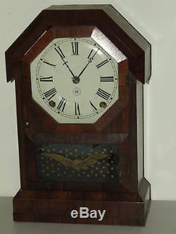 Antique Working SETH THOMAS Octagon Top 8 Day Rosewood Cottage Clock c. 1860 RARE