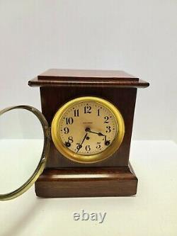 Antique Working SETH THOMAS Victorian Adamantine Mantel Shelf Clock c. 1900