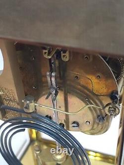 Antique Working SETH THOMAS Victorian Brass & Glass Crystal Regulator Clock 48N