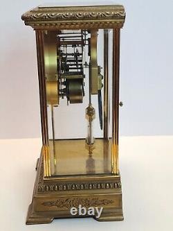 Antique Working SETH THOMAS Victorian Brass & Glass Crystal Regulator Clock 48N