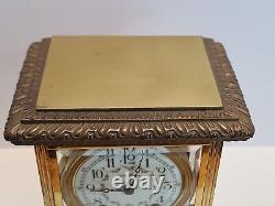 Antique Working SETH THOMAS Victorian Brass & Glass Crystal Regulator Clock 48N