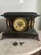 Antique Working Seth Thomas Victorian Green Marble Adamantine Mantel Clock