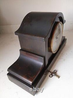 Antique Working Seth Thomas Burlwood Mantle Clock withPendulum & Key 89 AL USA