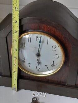 Antique Working Seth Thomas Burlwood Mantle Clock withPendulum & Key 89 AL USA