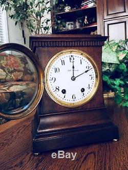 Antique Working Seth Thomas Wales City Clock Circa 1904
