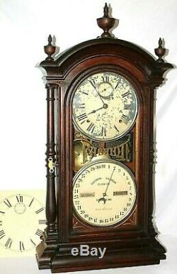 Antique XL Southern Calendar Co. / Seth Thomas Fashion No. 4 Double Dial Clock