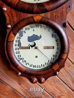 Antique c. 1870 Seth Thomas No. 4 Mahogany Rosewood Office Calendar Wall Clock