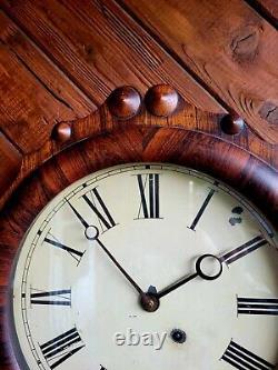 Antique c. 1870 Seth Thomas No. 4 Mahogany Rosewood Office Calendar Wall Clock