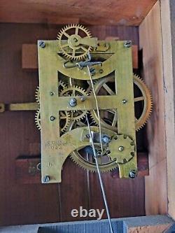 Antique c. 1870 Seth Thomas No. 4 Mahogany Rosewood Office Calendar Wall Clock