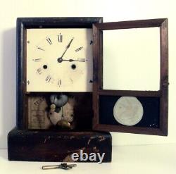 Antique c1850 Seth Thomas Desk-Mantle Wood Case Clock