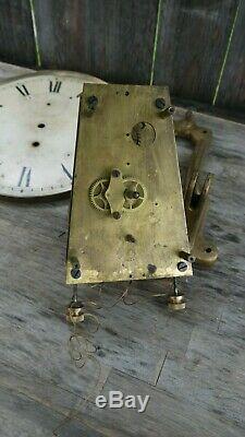 Antique seth thomas weight driven wall regulator movement + dial & hands