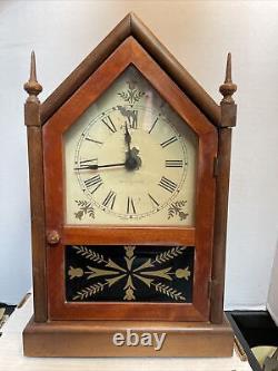 Antique steeple mantle clock by Seth Thomas Withhand painted face? Works Great