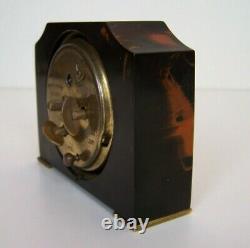 Art Deco Marbled Black/Orange Swirled Catalin 1931 Seth Thomas Clock For Repair