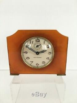 Art Deco Seth Thomas Catalin Bakelite Wind Up Working Desk Alarm Clock