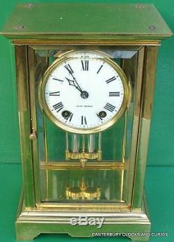 Art-deco Seth Thomas Classic Corniche Crystal Regulator Four Glass Mantle Clock