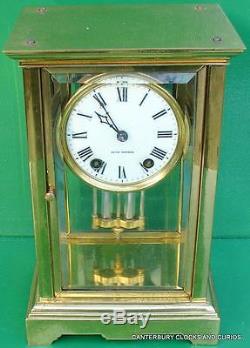 Art-deco Seth Thomas Classic Corniche Crystal Regulator Four Glass Mantle Clock