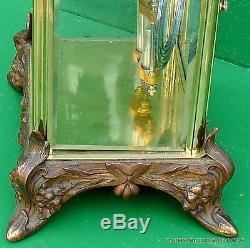 Art-deco Seth Thomas Ornate 8 Day Four Glass Crystal Regulator Mantle Clock