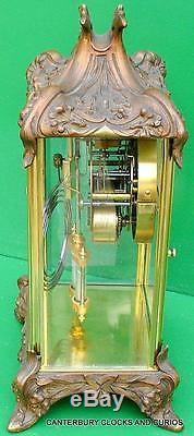 Art-deco Seth Thomas Ornate 8 Day Four Glass Crystal Regulator Mantle Clock