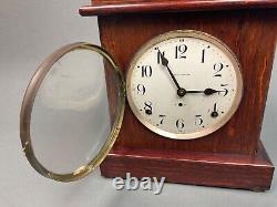 Beautiful Antique Seth Thomas Chime Adamantine RoseWood Mantle Clock with Key
