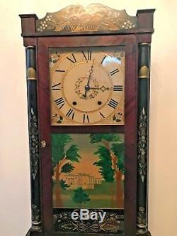 Beautiful Antique Seth Thomas Wooden Clock Cir 1817-1830