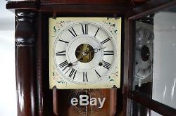 Beautiful Large Antique Seth Thomas Eight Day Wood Clock With Key Working