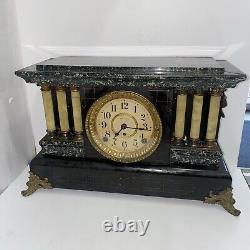 Beautiful Seth Thomas Adamantine 6 Pillar Mantle Clock